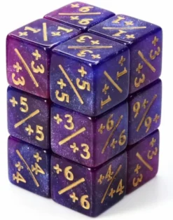 Foam Brain Dice Gaming Counters>+1/+1 Dark Blue & Purple Counters For Magic (8)