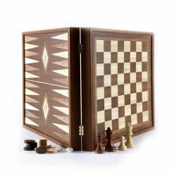 Manopoulou Hout>2 In 1 Combinatie - Schaakbord/ Backgammon (Large)