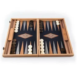Manopoulou Hout>Backgammon American Walnut With Black Oak - Large