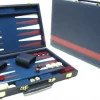Hot Games Vinyl>Backgammonkoffer Blauw Met Rode Bies (46 Cm)