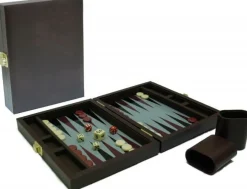 Hot Games Reisset>Backgammonkoffer Magnetisch Bruin