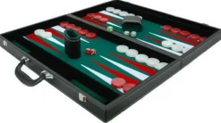 Hot Games Vilt>Backgammonkoffer Zwart/Groen Xl