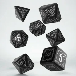 Q Workshop Dobbelstenen>Bloodsucker Black & Silver Dice Set