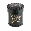 Q Workshop Dobbelstenen>Call Of Cthulhu Black & Green-Golden Leather Dice Cup