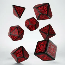 Q Workshop Dobbelstenen>Celtic Black & Red Dice Set