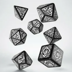 Q Workshop Dobbelstenen>Celtic 3D Revised Black & White Dice Set