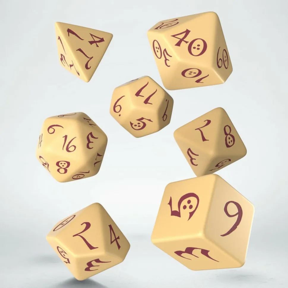 Q Workshop Dobbelstenen>Classic Rpg Beige & Burgundy Dice Set (7)