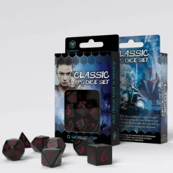 Q Workshop Dobbelstenen>Classic Rpg Black & Red Dice Set (7)