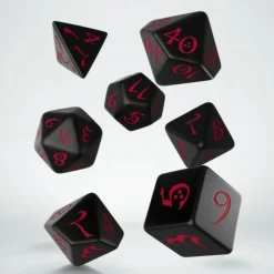 Q Workshop Dobbelstenen>Classic Rpg Black & Red Dice Set (7)