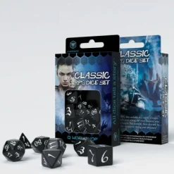 Q Workshop Dobbelstenen>Classic Rpg Black & White Dice Set (7)