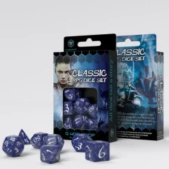 Q Workshop Dobbelstenen>Classic Rpg Cobalt & White Dice Set (7)