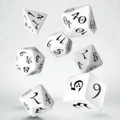 Q Workshop Dobbelstenen>Classic Rpg White & Black Dice Set (7)