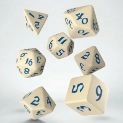 Q Workshop Dobbelstenen>Classic Runic Beige & Blue Dice Set (7)