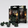 Q Workshop Dobbelstenen>Classic Runic Black & Green Dice Set (7)