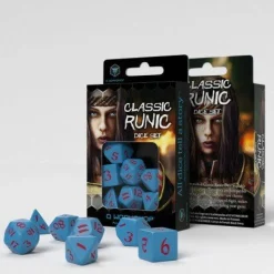 Q Workshop Dobbelstenen>Classic Runic Blue & Red Dice Set (7)