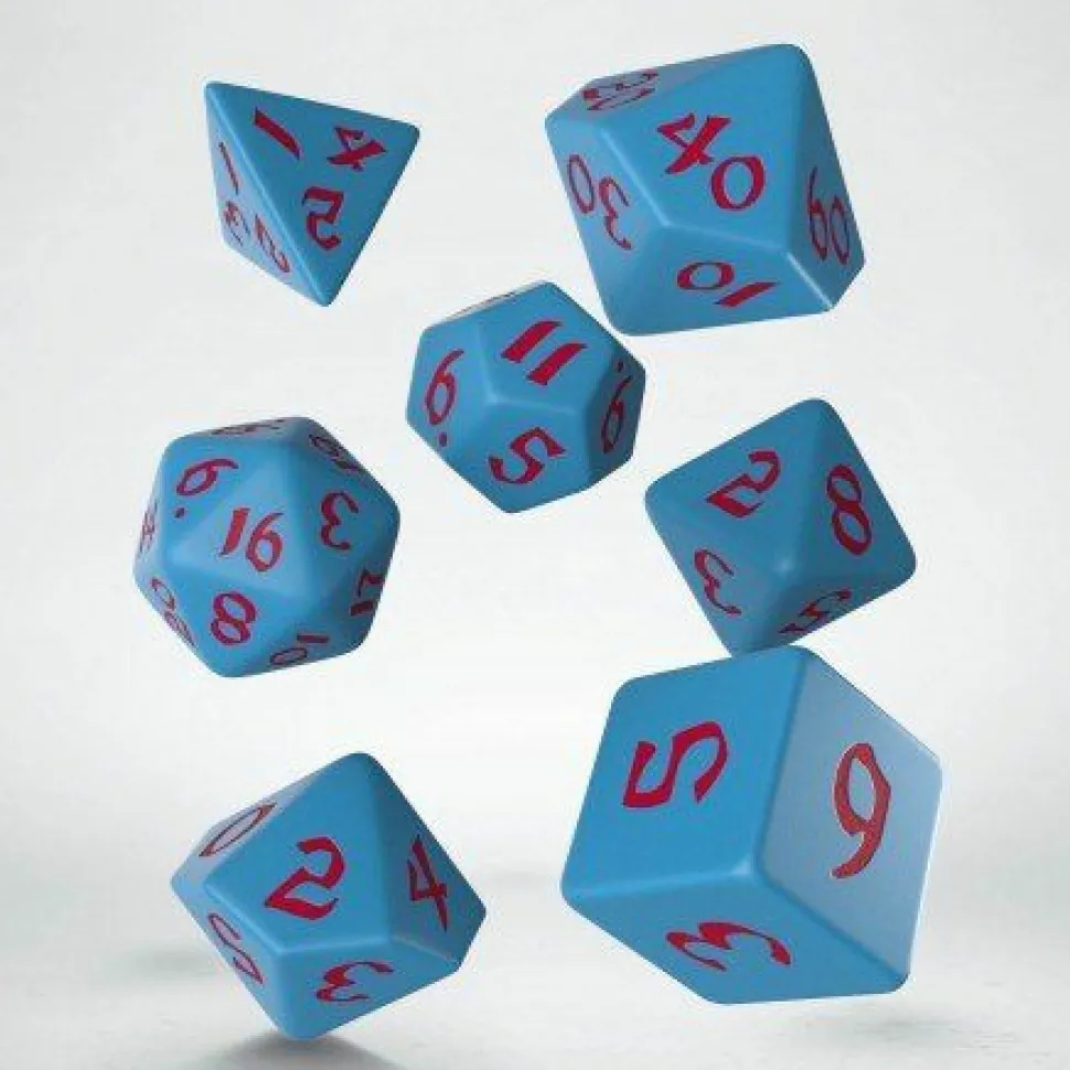 Q Workshop Dobbelstenen>Classic Runic Blue & Red Dice Set (7)