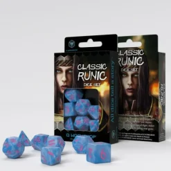 Q Workshop Dobbelstenen>Classic Runic Glacier & Pink Dice Set (7)