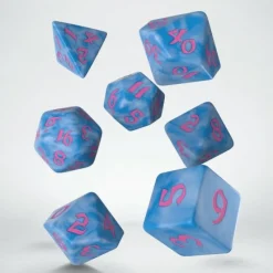 Q Workshop Dobbelstenen>Classic Runic Glacier & Pink Dice Set (7)