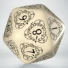 Q Workshop Dobbelstenen>D20 Level Counter Beige & Black Die (1)