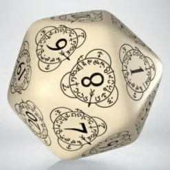 Q Workshop Dobbelstenen>D20 Level Counter Beige & Black Die (1)