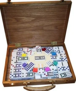Hot Games Domino>Domino Mexican Train In Houten Kist