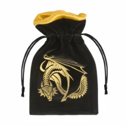 Q Workshop Dobbelstenen>Dragon Black & Golden Velour Dice Bag