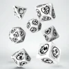 Q Workshop Dobbelstenen>Dragons White & Black Dice Set (7)