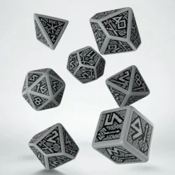 Q Workshop Dobbelstenen>Dwarven Gray & Black Dice Set (7)