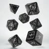 Q Workshop Dobbelstenen>Elvish Black & White Dice Set (7)