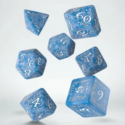 Q Workshop Dobbelstenen>Elvish Glacier & White Dice Set (7)