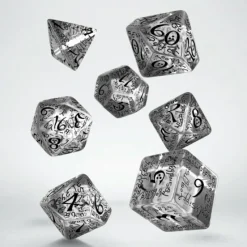 Q Workshop Dobbelstenen>Elvish Translucent & Black Dice Set (7)