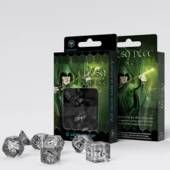 Q Workshop Dobbelstenen>Elvish Translucent & Black Dice Set (7)