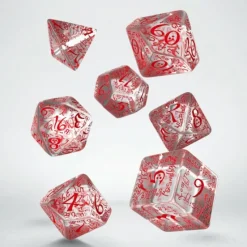 Q Workshop Dobbelstenen>Elvish Translucent & Red Dice Set (7)