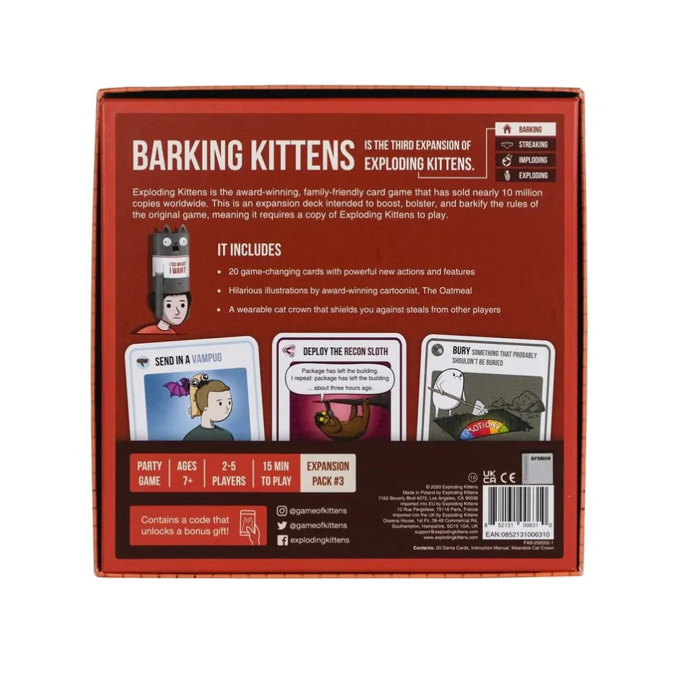 Exploding Kittens Kaartspellen>: Barking Kittens Expansion