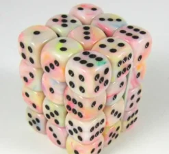 Chessex Dobbelstenen>Festive Circus/Black D6 12Mm Dobbelsteen Set (36 Stuks)