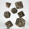 Q Workshop Dobbelstenen>Forest 3D Beige & Black Dice Set (7)