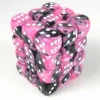Chessex Dobbelstenen>Gemini Black-Pink/White D6 12Mm Dobbelsteen Set (36 Stuks)