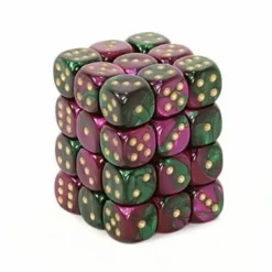 Chessex Gaming Counters>Gemini Green-Purple/Gold D6 12Mm Dobbelsteen Set (36 Stuks)