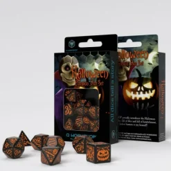 Q Workshop Dobbelstenen>Halloween Pumpkin Black & Orange Dice Set