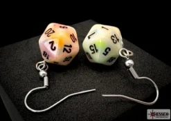 Chessex Oorbellen>Hook Earrings Festive Circus Mini-Poly D20