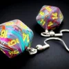 Chessex Oorbellen>Hook Earrings Festive Mosaic Mini-Poly D20