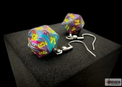Chessex Oorbellen>Hook Earrings Festive Mosaic Mini-Poly D20