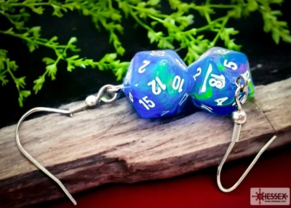Chessex Oorbellen>Hook Earrings Festive Waterlily Mini-Poly D20