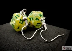 Chessex Oorbellen>Hook Earrings Marble Green Mini-Poly D2