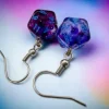 Chessex Oorbellen>Hook Earrings Nebula Nocturnal Mini-Poly D20