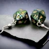 Chessex Oorbellen>Hook Earrings Scarab Jade Mini-Poly D20