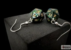 Chessex Oorbellen>Hook Earrings Scarab Jade Mini-Poly D20