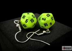 Chessex Oorbellen>Hook Earrings Vortex Bright Green Mini-Poly D20