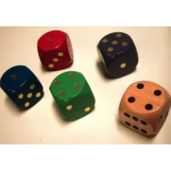 Hot Games Dobbelstenen>Houten Dobbelstenen 30 Mm. 5 Kleuren