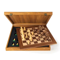 Manopoulou Schaaksets>Houten Schaakset: Staunton Schaakstukken (Koning 8,5 Cm)